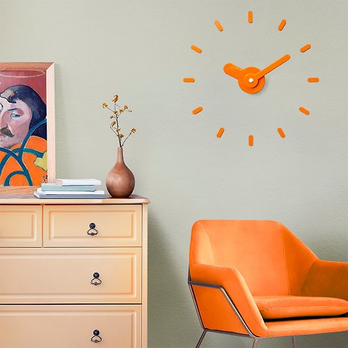 ontime On-Time Wall Clock Peel and Stick V1M Carrot orange 48-60 Cm.