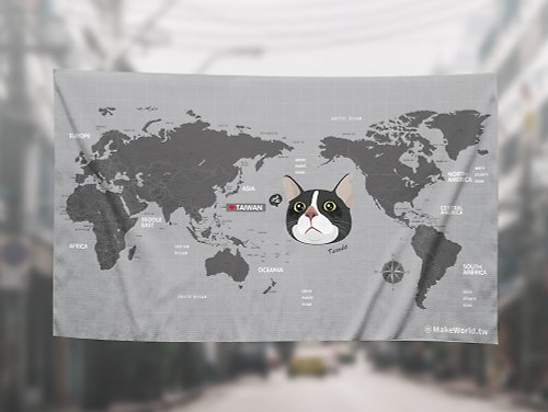 MakeWorld.tw 地圖製造 Make World地圖製造貓咪浴巾(賓士貓)