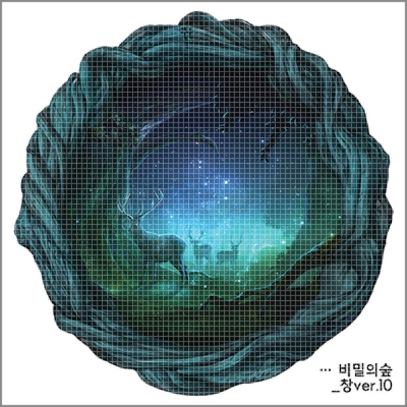 Secret Forest - Circular windows 6types (blackraccoon) Vintage collage design - 貼紙 - 紙 多色