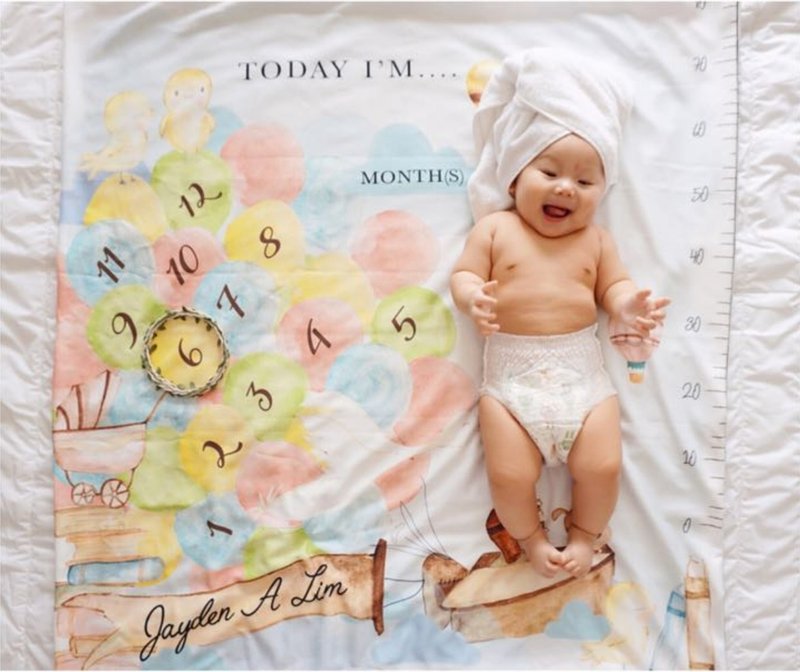 Balloon Milestone Blanket - 其他 - 棉．麻 藍色