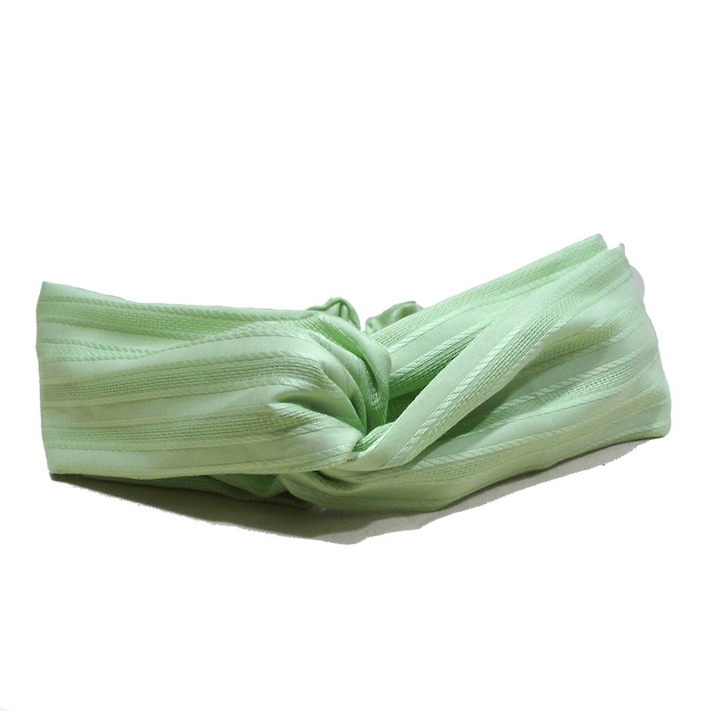 Tanabata Valentine's Day Grass Green Cross Headband - Headbands - Cotton & Hemp Green