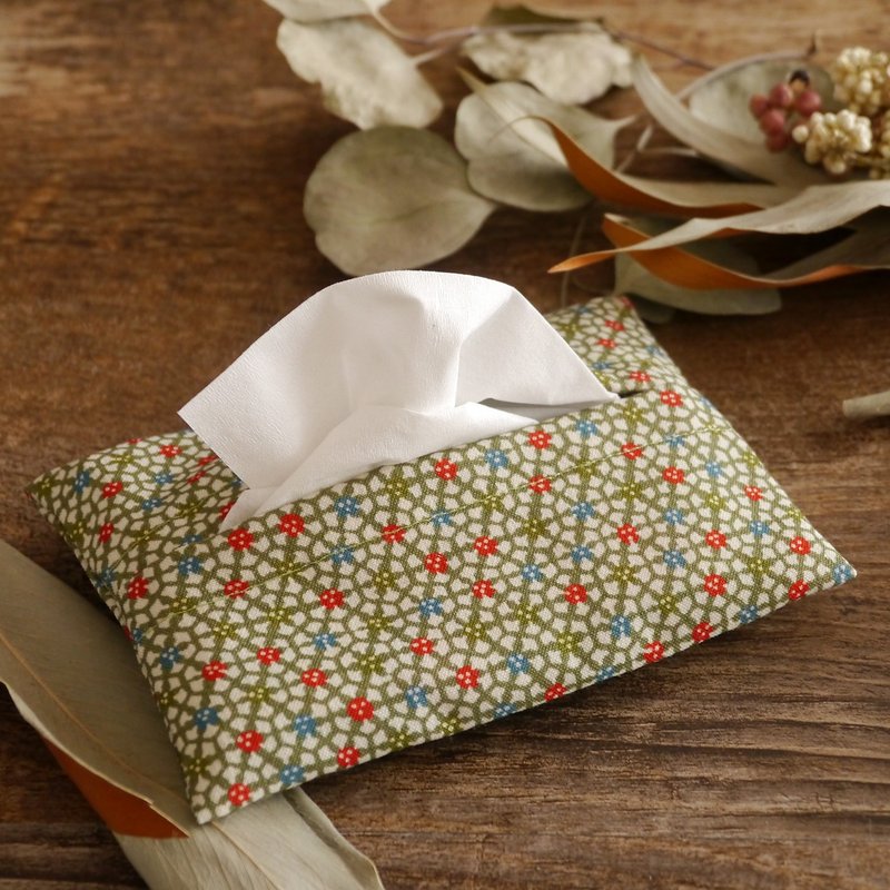 Kimono pocket Tissue Box tortoiseshell pattern - อื่นๆ - ผ้าฝ้าย/ผ้าลินิน สีเขียว