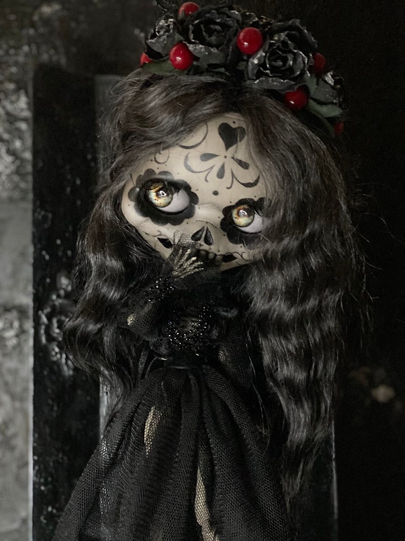 Discount Custom Blythe creepy doll sceleton by Catarina Halloween - 玩偶/公仔 - 塑膠 黑色