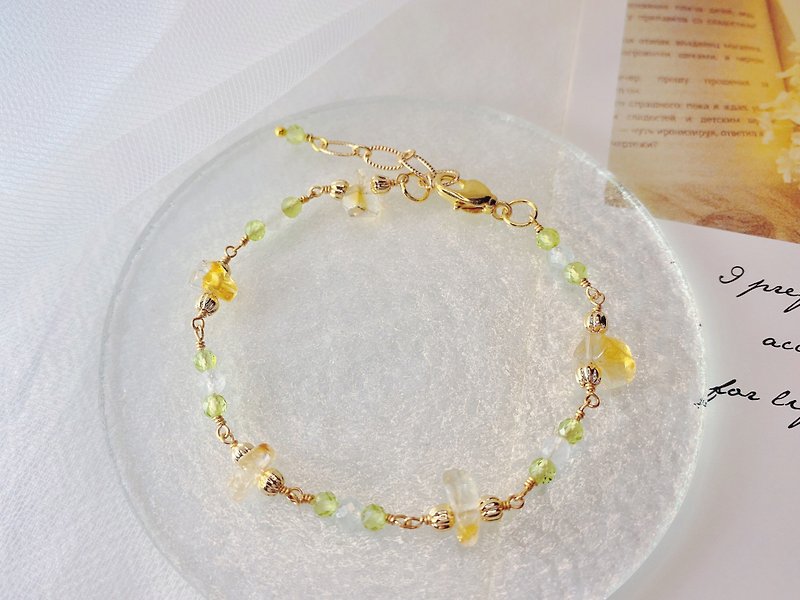 Midsummer Lightyear|| Citrine Stone White Crystal Lucky Bracelet - Bracelets - Crystal Green