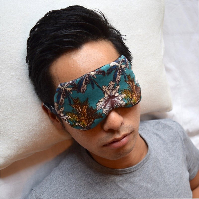 Hawaii Green eye mask/travel/sleep/cool/summer - Eye Masks - Cotton & Hemp Green