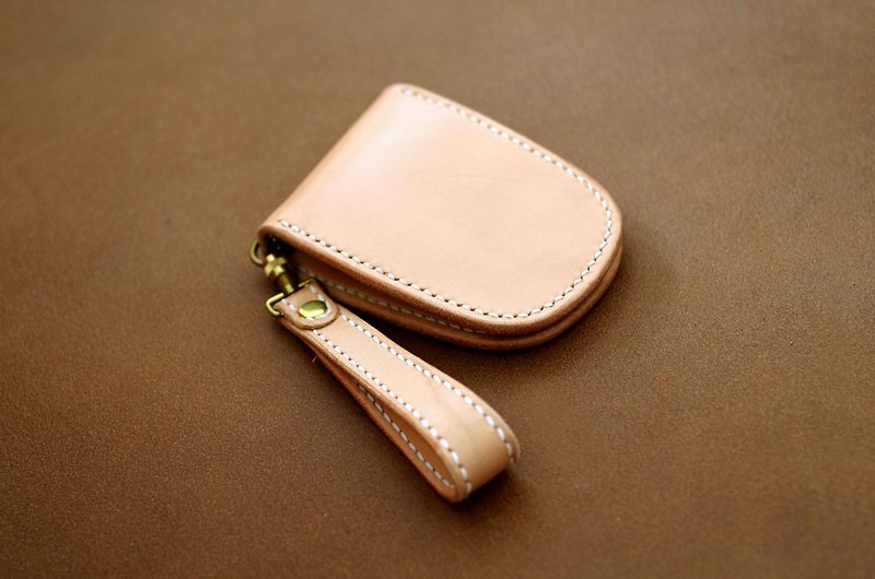 Saddle leather pass case (flat type) - Luggage Tags - Genuine Leather White