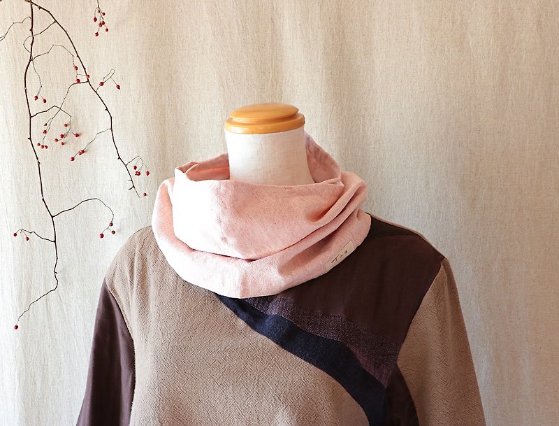 Snood Mask/Sakuramoku - Knit Scarves & Wraps - Cotton & Hemp Pink