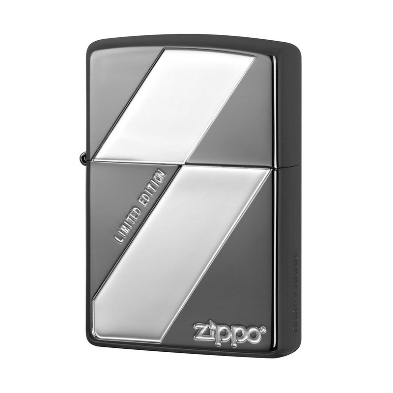 【ZIPPO官方旗艦店】 簡約斜格(黑銀)防風打火機 ZA-3-123A - 其他 - 銅/黃銅 
