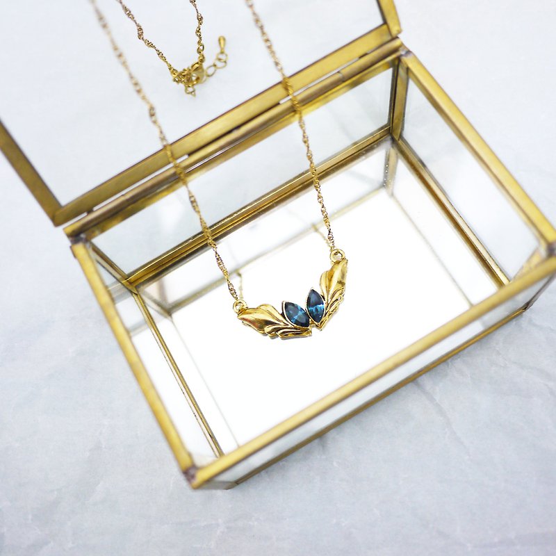 Vintage confession bird of paradise sapphire necklace - สร้อยคอ - โลหะ สีน้ำเงิน