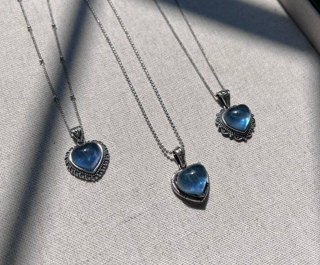 Xiyingyao 925 Silver aquamarine necklace sterling silver