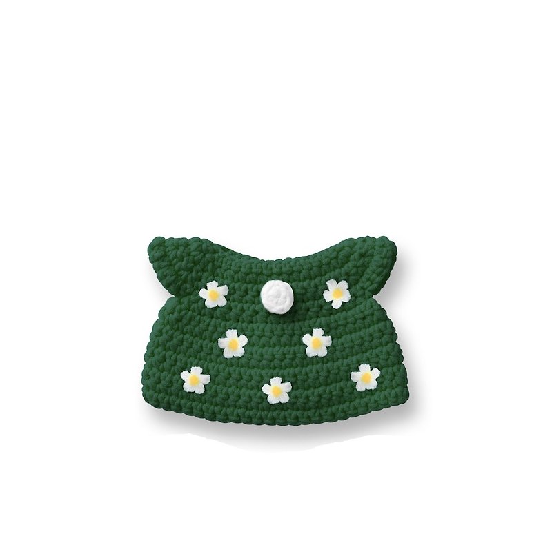 อุปกรณ์เสริมตุ๊กตา Miffy - เดรสดอกไม้สีเขียว handmade - ตุ๊กตา - ผ้าฝ้าย/ผ้าลินิน สีเขียว