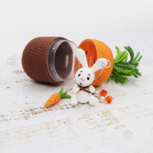 Sankatoys Crochet pattern Micro Bunny Surprise egg carrot, PDF Digital Download, DIY mini