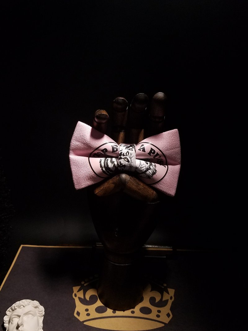 ピンクのプリントリードフィロン風カジュアルな蝶結びの花 - 蝶ネクタイ - コットン・麻 ピンク