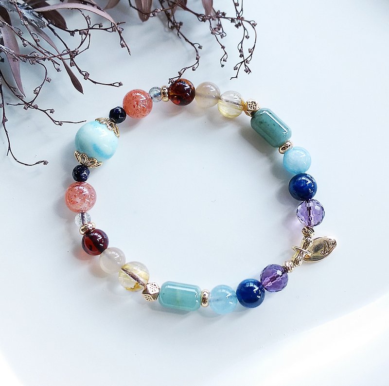 【Natural Crystal Handmade Charms】Rainbow Sky Natural Crystal Bracelet - Bracelets - Crystal 