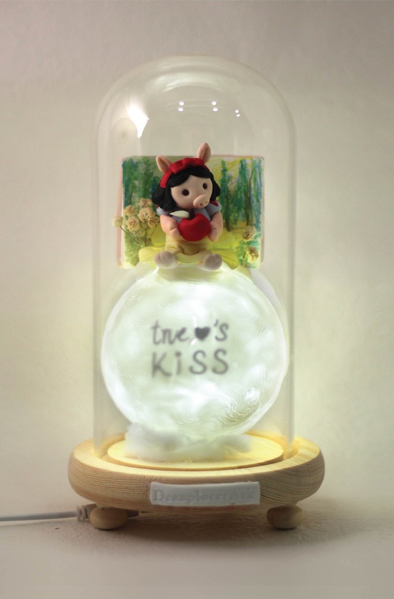 New creation-PIGTIONARY Snow Piglet Planet Whisper Lamp, the most intimate gift, princess series - โคมไฟ - ดินเหนียว 