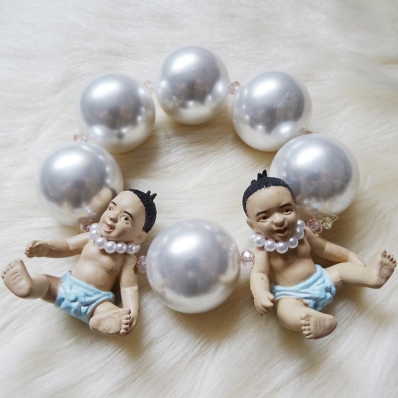 Twin Baby Doll Bracelet Blue Harajuku kawaii - Bracelets - Plastic Blue