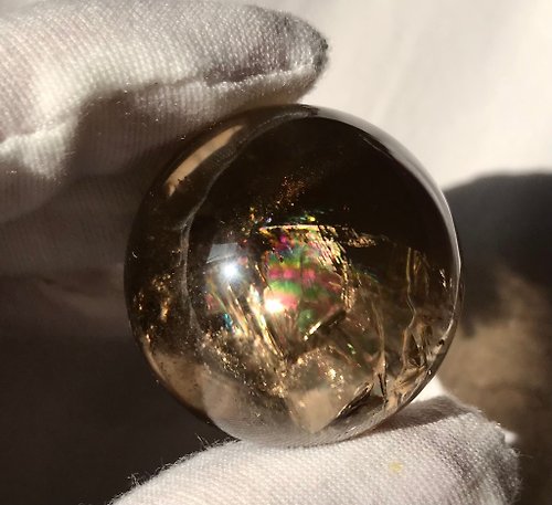 Could9Crystal 巴西星光茶水晶球 爆彩 茶晶 煙晶 水晶球 擺設 phantom quartz