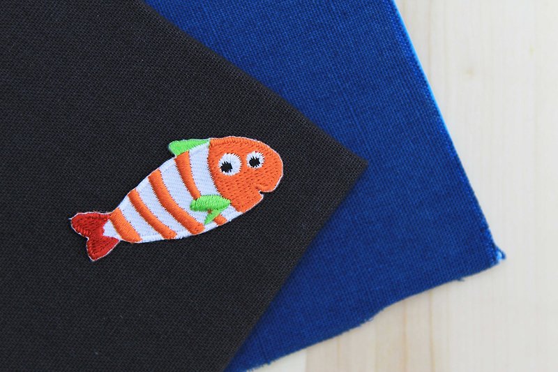 斑馬小丑魚自黏繡布貼-海洋系列