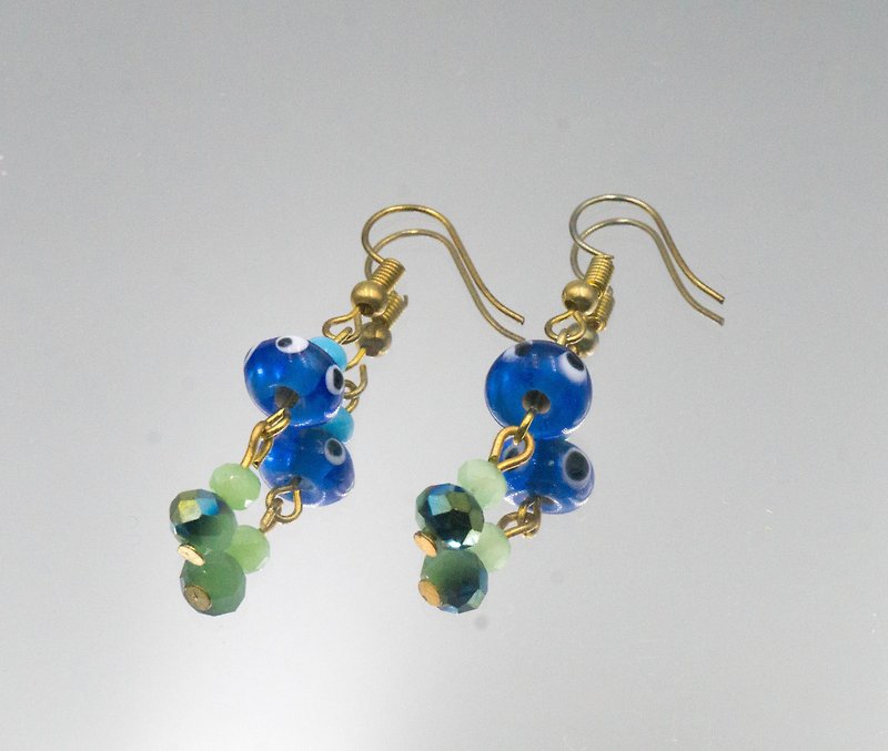 Handmade Earrings - ต่างหู - แก้ว สีน้ำเงิน