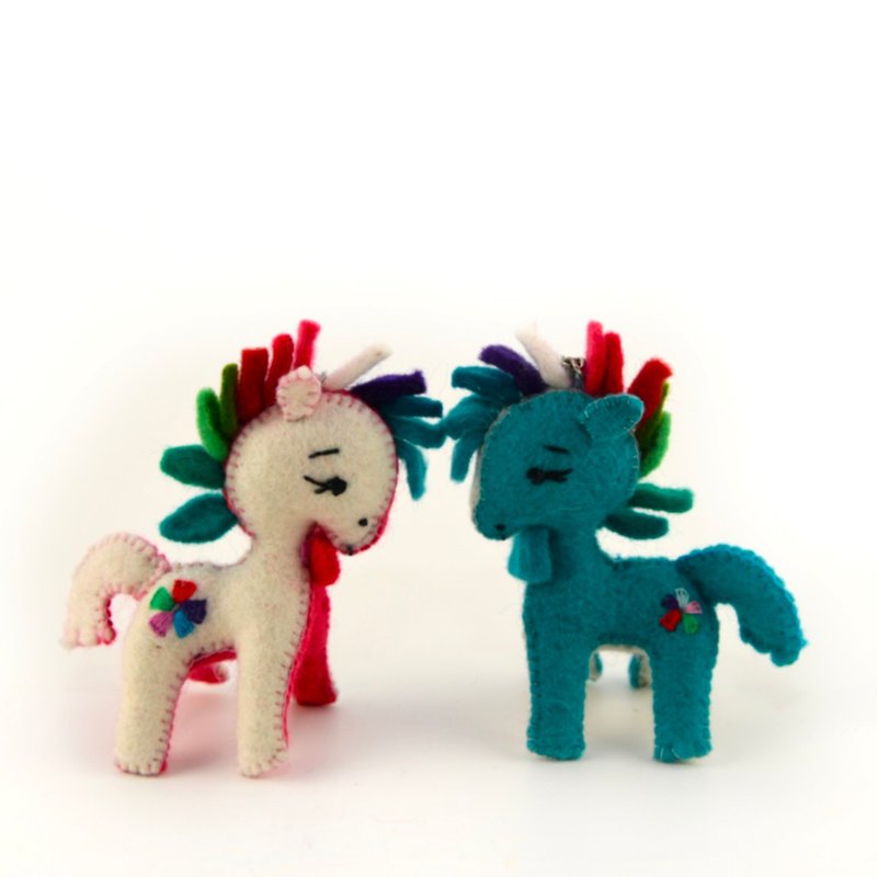 【Kyrgyz】Rainbow mane horse (2 colors in total) - Charms - Wool Multicolor