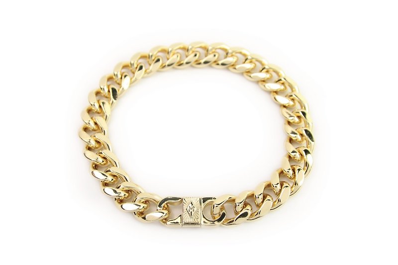 [METALIZE] Radiation M-squared Bi-color Metal Bracelet (Gold) - Bracelets - Other Metals 