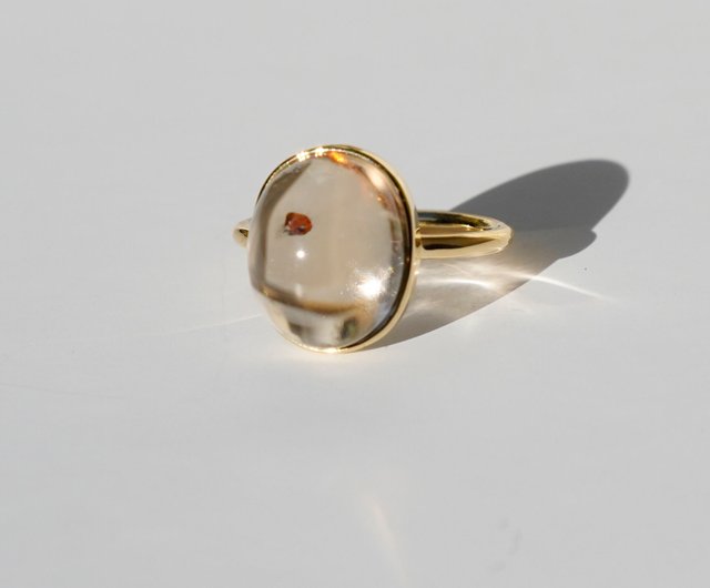 Garnet in quartz K18 Ring - 設計館Thalatta 戒指- Pinkoi