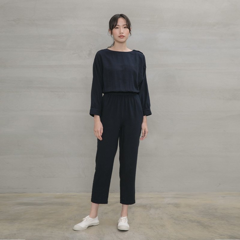 悠然愜意連身褲 Leisure Morning Casual Jumpsuit - 吊帶褲/連身褲 - 棉．麻 多色