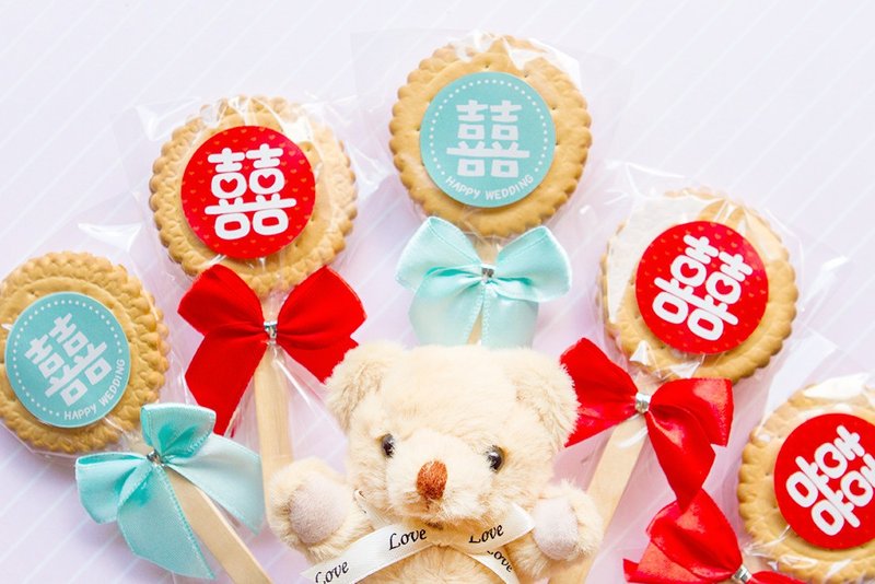 婚禮囍字麥芽餅(滿百份免費印名字) 2款可選 送客禮 二進 探房禮 - 手工餅乾 - 新鮮食材 多色