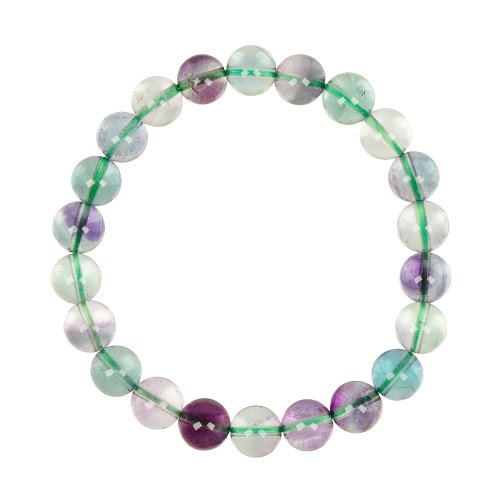 正佳珠寶 Gemsrich Jewelry 【正佳珠寶】彩螢石 極淨綠紫彩螢 8mm 彩螢石手珠