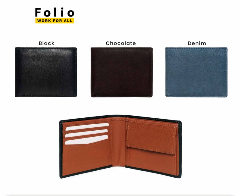 Folio : Tuff coin pocket wallet(two-tone) - 皮夾/長短夾/錢包 - 真皮 