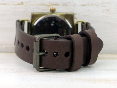 CUBE-JB3-S & M HandCraftWatch JUMBO Brass 36mm Square Sun & Moon (JUM94S &  M BR)