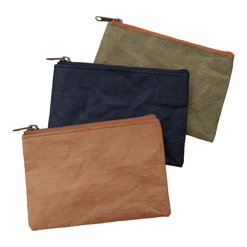 Washable Kraft Travel Pouch Bags, 3.5 x 5.25 inches, YKK Zipper, Durable - 皮夾/長短夾/錢包 - 紙 咖啡色