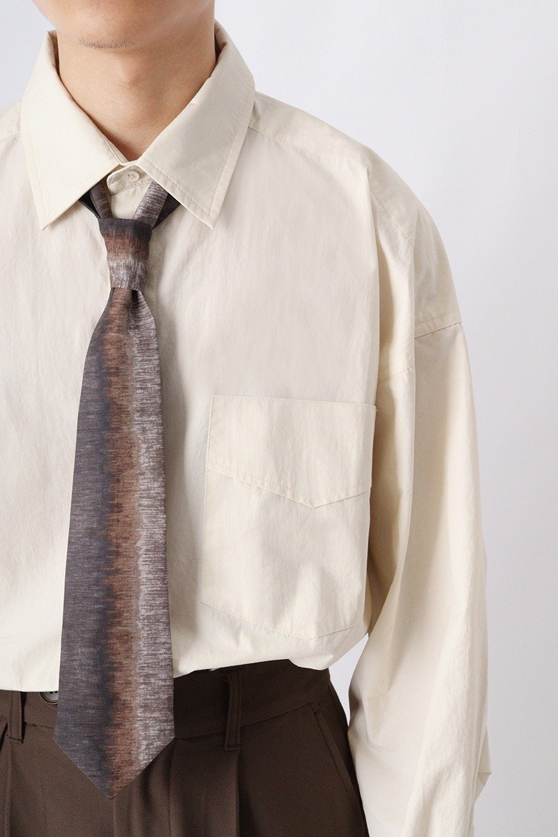 Retro Hong Kong style gradient coffee color tie-dye print tie - Ties & Tie Clips - Cotton & Hemp 