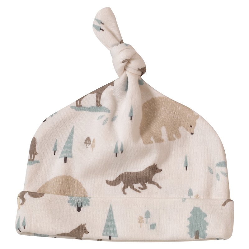 100％オーガニックコットン赤ちゃんオオカミの赤ちゃんスカルキャップ - 出産祝い用贈物 - コットン・麻 透明