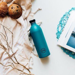 Italy 24Bottles [URBAN Ultra-Lightweight Feather Series] Gulf Blue- Stainless Steel Bottle