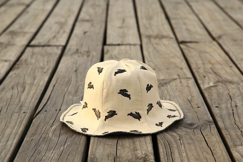 [微日风配-跳跳兔] double-sided flower 苞 fisherman hat