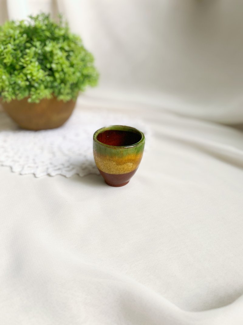 【好日戀物】德國帶回窯變三色釉陶杯蛋杯 - 茶壺/茶杯/茶具 - 陶 多色