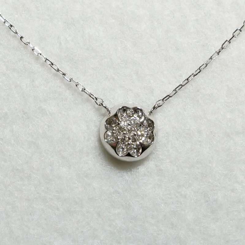 K18WG Diamond Necklace - Necklaces - Other Metals Silver