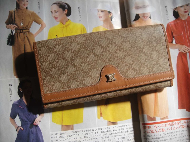 Glorious Era OLD ERA_Early second-hand old bag made in Italy CELINE long wallet #1 - กระเป๋าสตางค์ - วัสดุอื่นๆ 