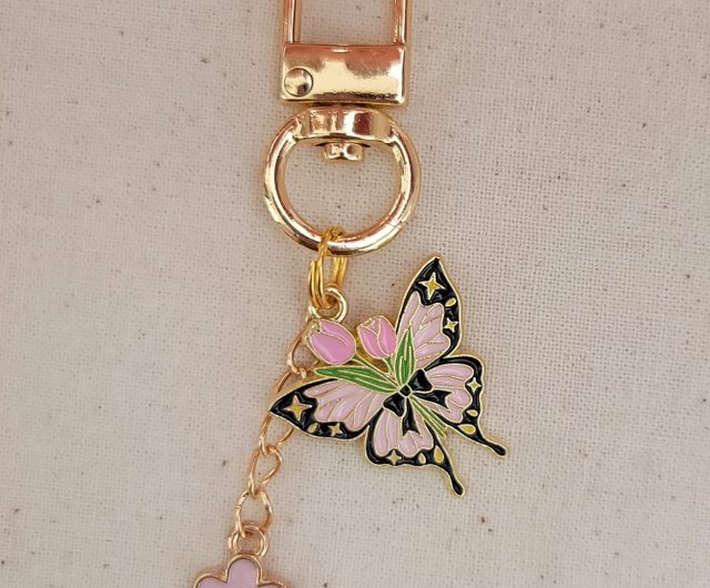 カラフルで豪華な蝶のキーホルダー。 - ショップ MINGMINGMORU