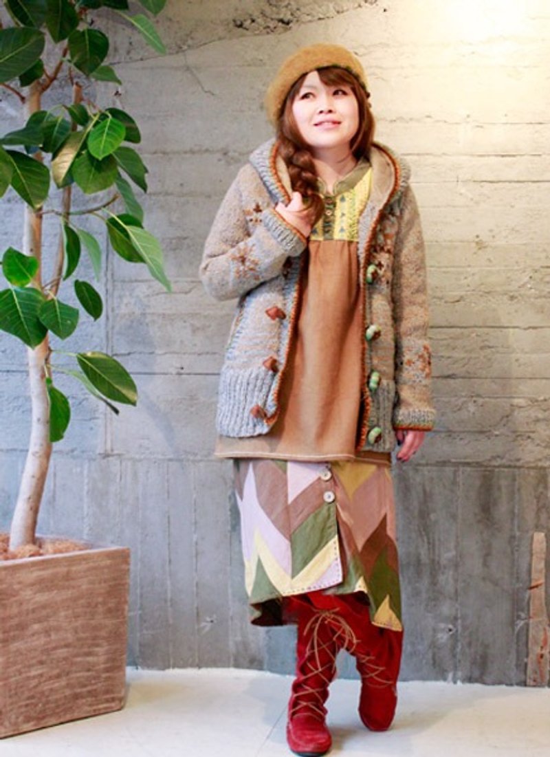 Yumeiro patchwork handmade skirt - กระโปรง - ผ้าฝ้าย/ผ้าลินิน สีส้ม