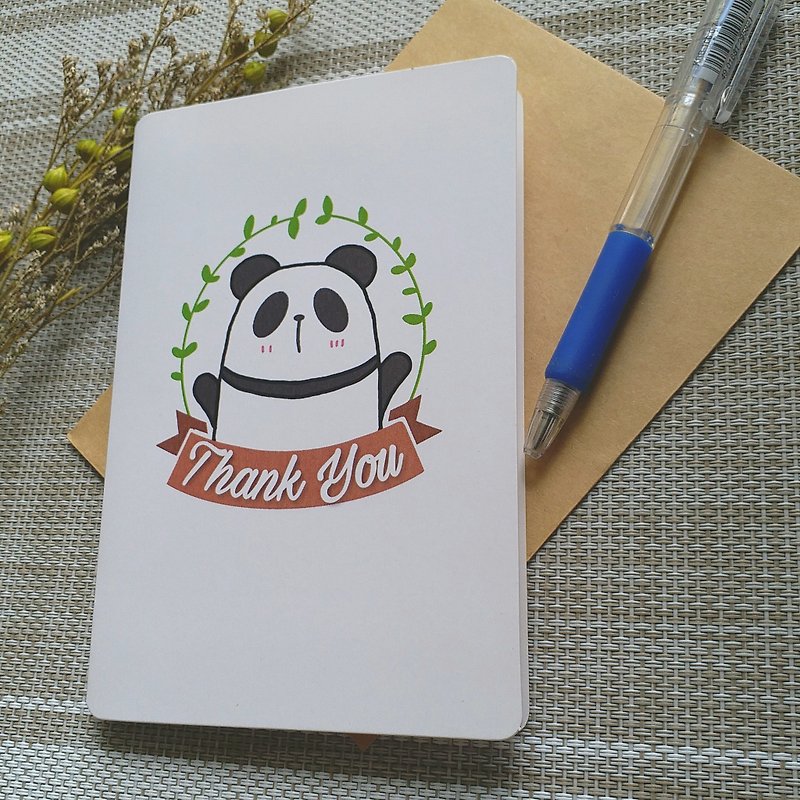 可愛熊貓原創設計 【感謝卡】 - 貼紙 - 紙 多色