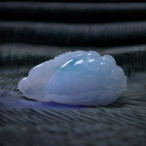 瓔珞翡翠 飄藍花翡翠金魚 | 天然緬甸玉A貨翡翠 | 送禮