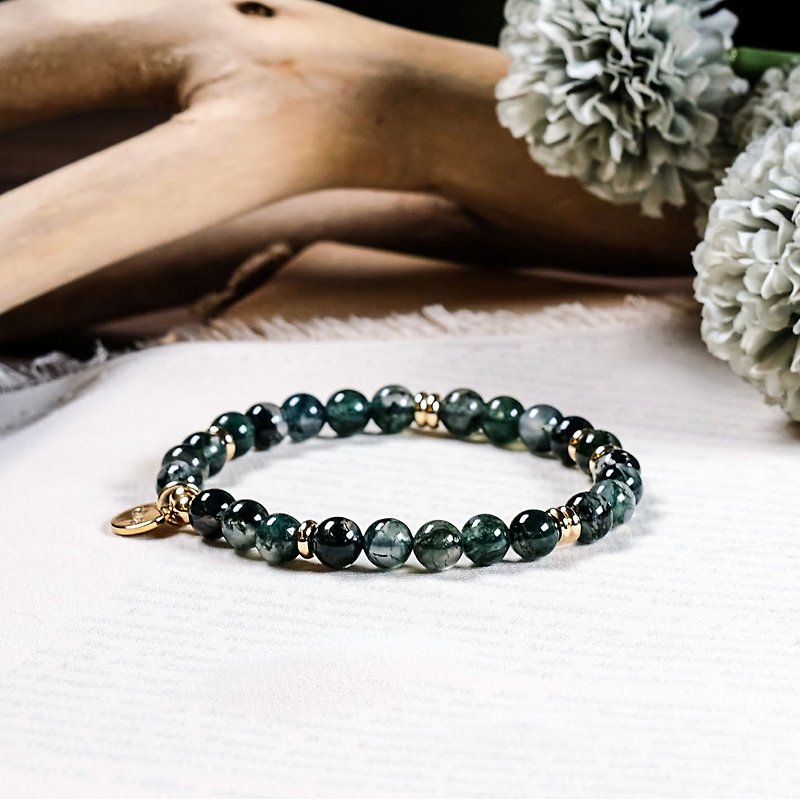 String Series Aquatic Agate Bracelet Natural Mineral Crystal - Bracelets - Jade Green