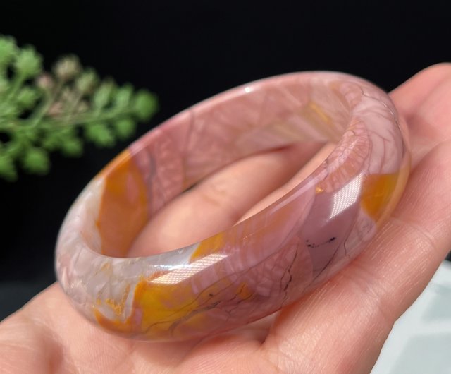Rare Orange Jade Agathe Bangle campestre.al.gov.br
