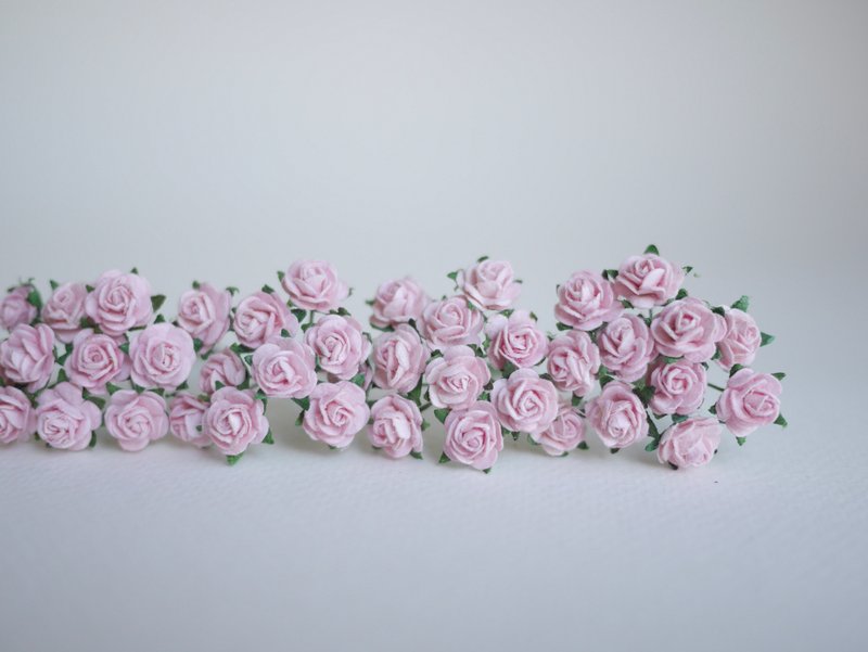 Small DIY Paper Flower, 100 pieces mulberry rose size 0.8 cm.,medium pink color. - Other - Paper Pink