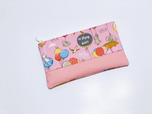 Flat pencil case, storage bag, balloon rabbit, free embroidery