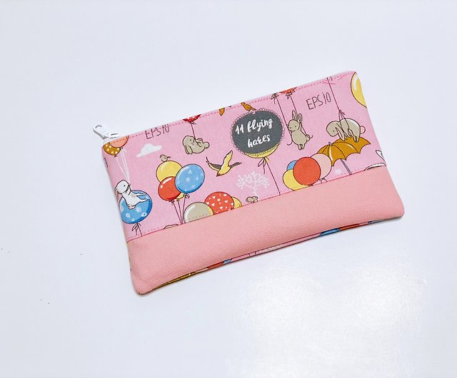 Flat pencil case, storage bag, balloon rabbit, free embroidery - Shop  Starforest Pencil Cases - Pinkoi