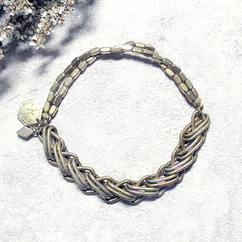 ♦ VIIART ♦ volume ♦ exclusive twist chain Bronze bracelet - Bracelets - Gemstone Gold