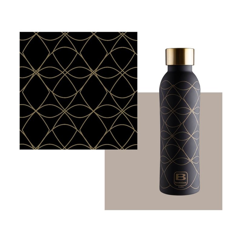 BUGATTI別緻黑金保溫瓶500ml - 保溫瓶/保溫杯 - 其他金屬 黑色